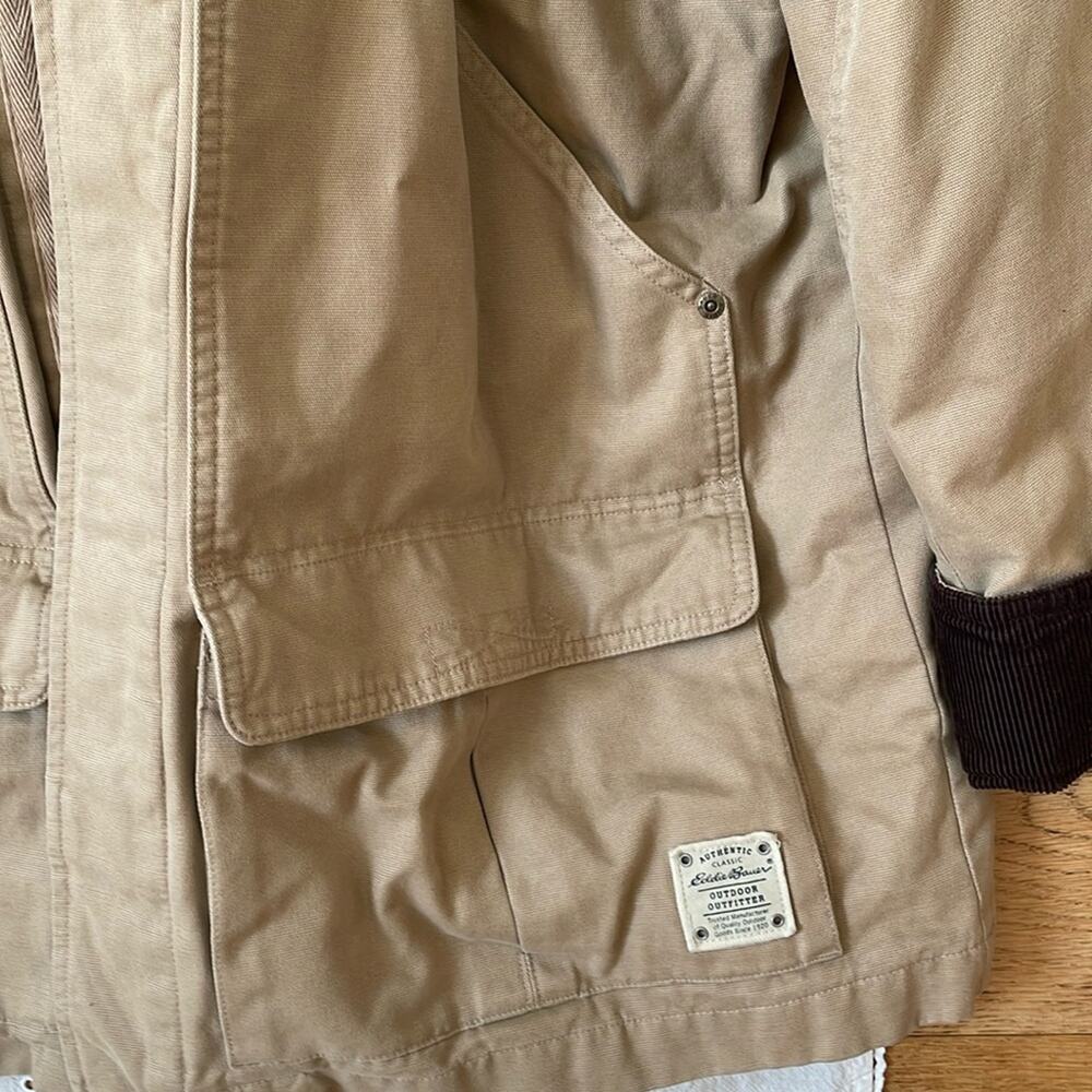 EDDIE BAUER Chore Jacket Long Tan Jacket Size XL - Picture 5 of 6